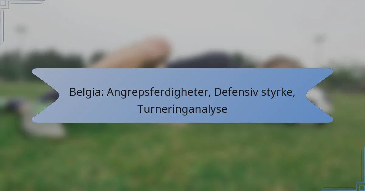 Belgia: Angrepsferdigheter, Defensiv styrke, Turneringanalyse