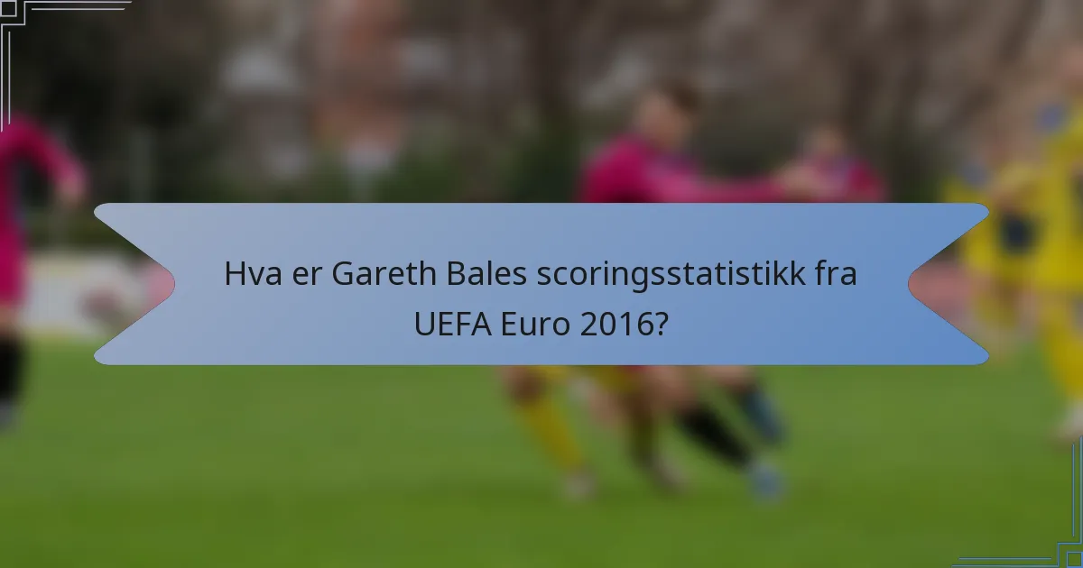 Hva er Gareth Bales scoringsstatistikk fra UEFA Euro 2016?