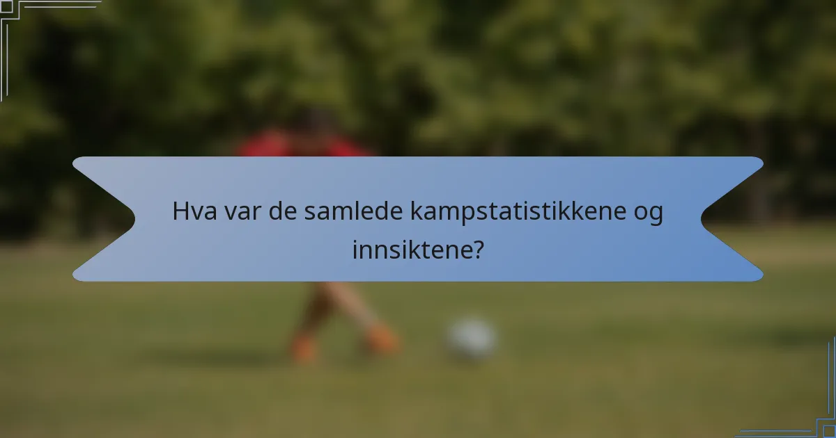 Hva var de samlede kampstatistikkene og innsiktene?