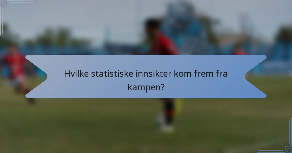 Hvilke statistiske innsikter kom frem fra kampen?